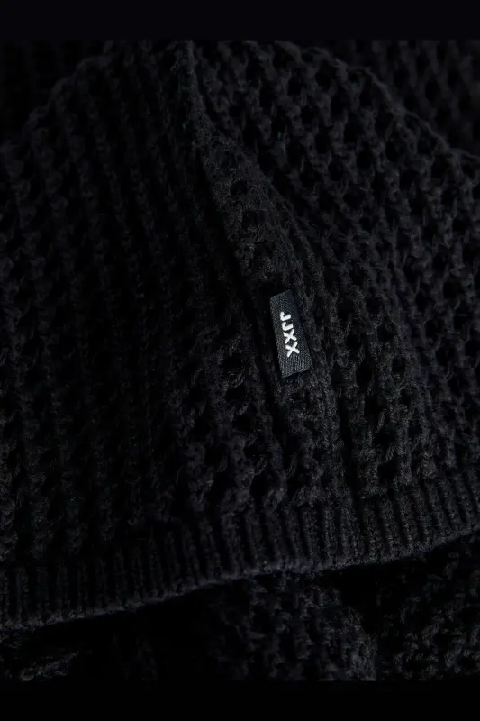 Kadın Crop Kroşe Kazak - Presley - Black - 5