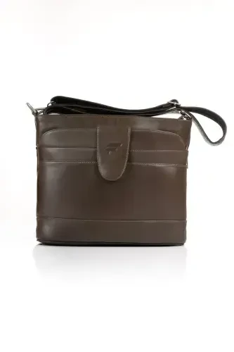 Kadın Crossbody Haki Yeşil Hakiki Deri Çapraz Postacı Çanta-yeşil - 3