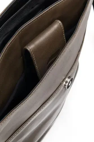 Kadın Crossbody Haki Yeşil Hakiki Deri Çapraz Postacı Çanta-yeşil - 6