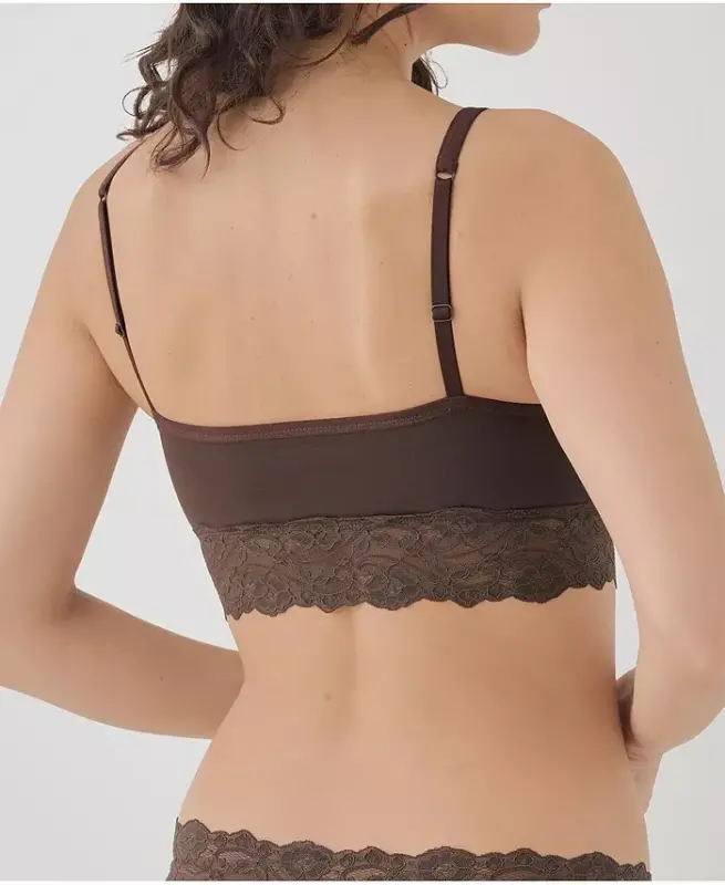 Women's Lace Smooth Cup Bralette - Carob - 5