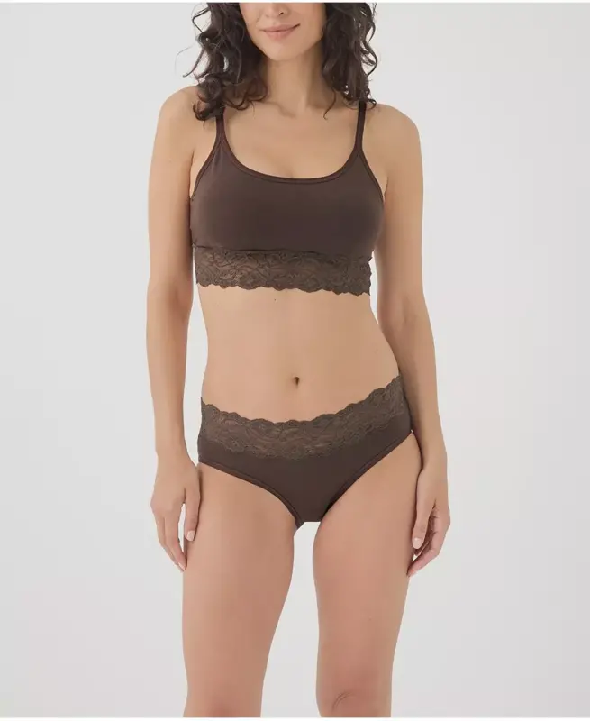 Women's Lace Smooth Cup Bralette-Carob - PACT