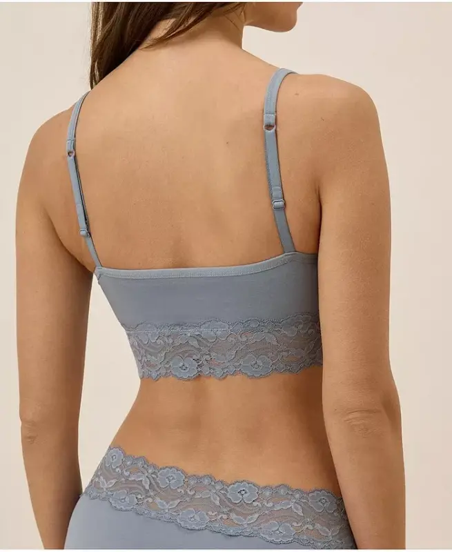 Women's Lace Smooth Cup Bralette - Smoke - 3
