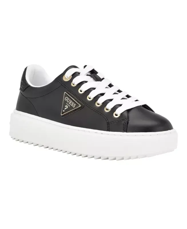 Women's Denesa Treaded Platform Lace-Up Sneakers - Black - 1