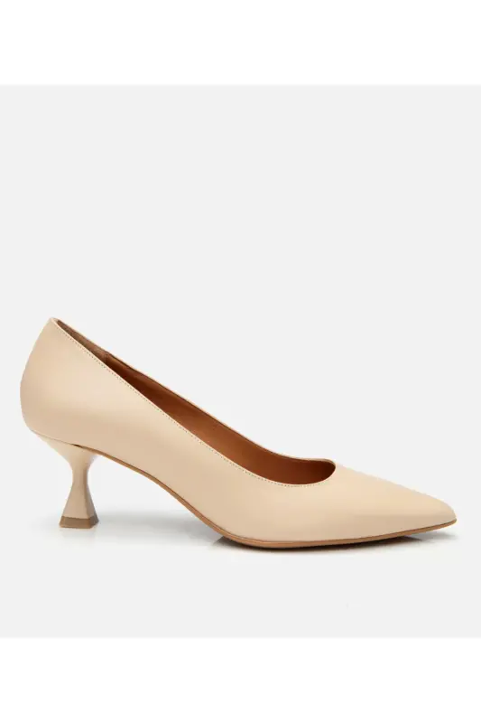 Kadın Deri Bej Esnek Tabanlı Stiletto - BEJ-BEIGE - 1