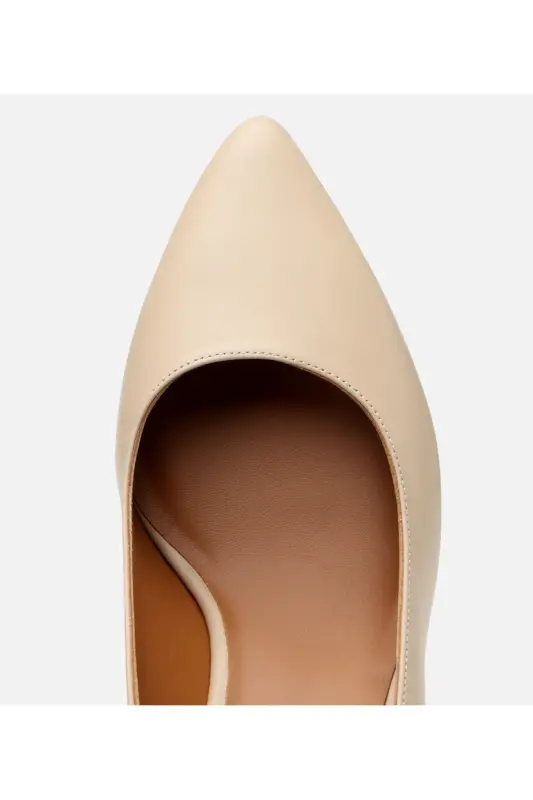 Kadın Deri Bej Esnek Tabanlı Stiletto - BEJ-BEIGE - 4