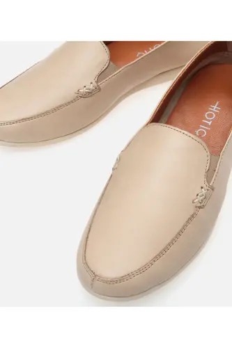 Kadın Deri Bej Loafer - BEJ-BEIGE - 4