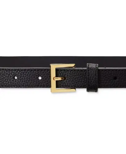 Women's Pebbled Leather Skinny Belt - Black - LAUREN RALPH LAUREN (1)