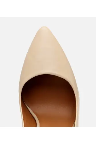 Kadın Deri Bej Yüksek Topuklu Stiletto - BEJ-BEIGE - 5