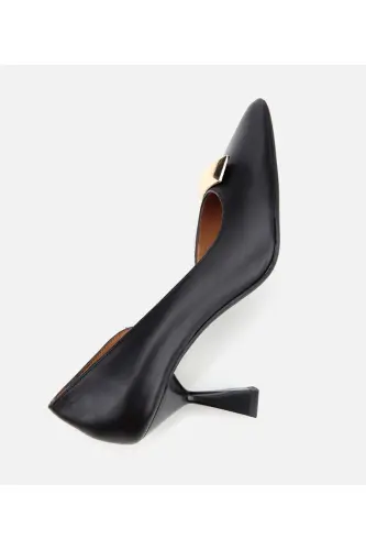 Kadın Deri Siyah Tokalı Stiletto - SİYAH - 6