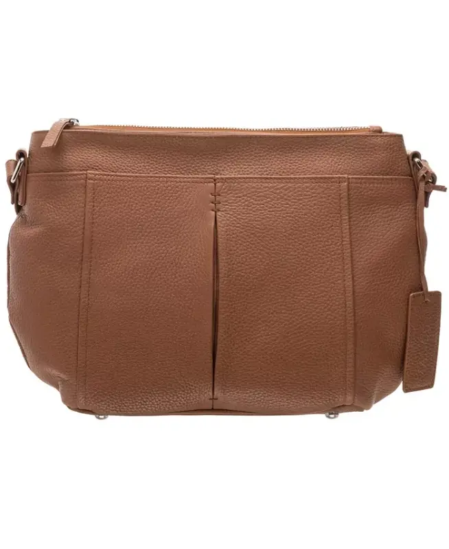 Women's Pebbled Scarlet Crossbody Hobo Bag - Mushroom - 1