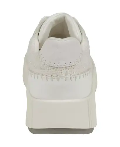 Women's Calico Lace Up Platform Sneakers - White - 3