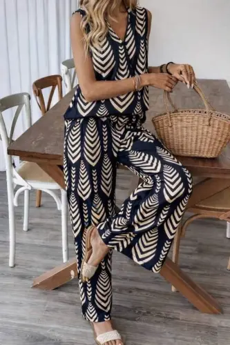 Kadın Desenli Dokuma Viskon Takım - 3