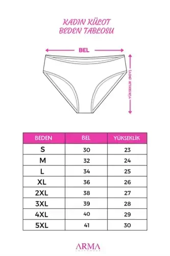 Kadın Düz Renkli Külot 7'li Paket Pamuklu Likralı Esnek ve Yumuşak Kumaş - 9