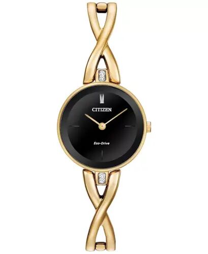 Women's Eco-Drive Gold-Tone Stainless Steel Bangle Bracelet Watch 23mm EX1422-54E - 1