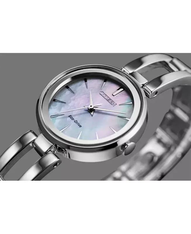 Women's Eco-Drive Axiom Stainless Steel Bracelet Watch 28mm - Silver - 5