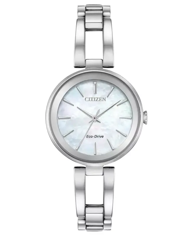 Women's Eco-Drive Axiom Stainless Steel Bracelet Watch 28mm - Silver - CITIZEN