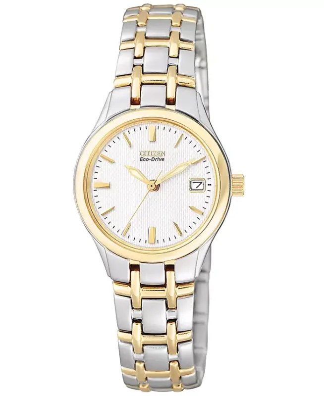 Women's Eco-Drive Two Tone Stainless Steel Bracelet Watch 25mm EW1264-50A - 1