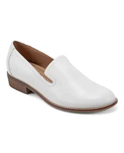 Women's Edna Flat Slip-On Loafers - Cream Leather 