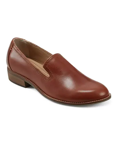 Women's Edna Flat Slip-On Loafers - Cognac Leather 