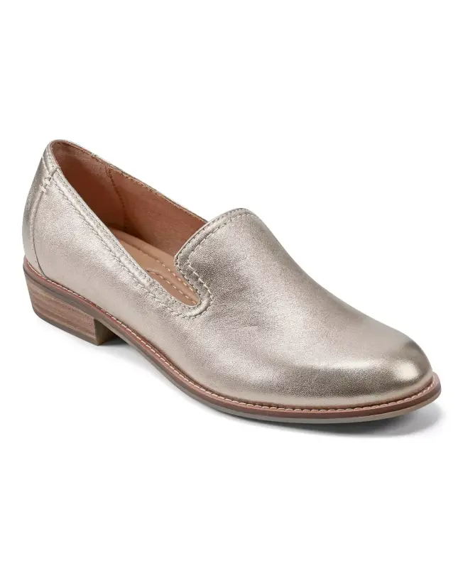 Women's Edna Flat Slip-On Loafers - Gold Leather - EARTH