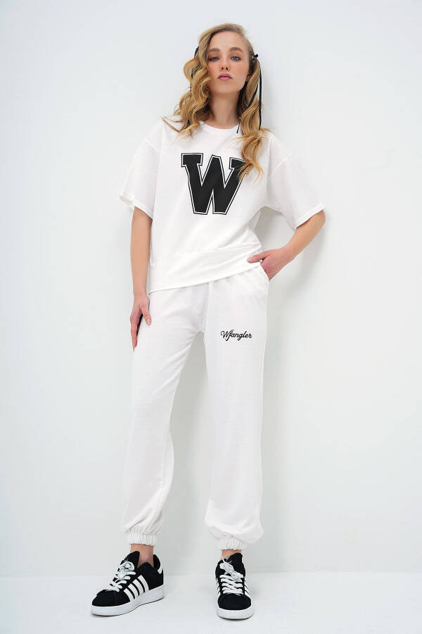 Kadın Ekru W Baskılı Eşofman Takımı ALC-X5889-EKRU - 3