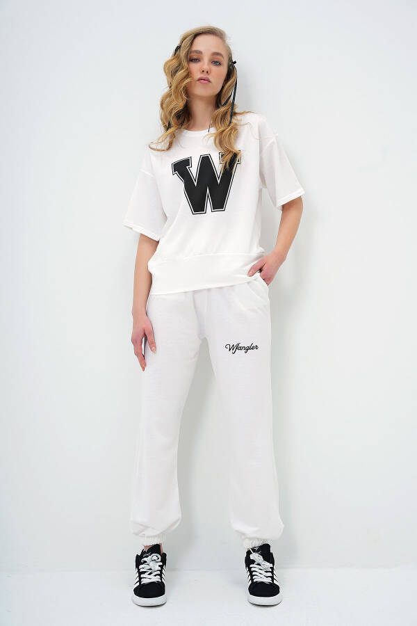 Kadın Ekru W Baskılı Eşofman Takımı ALC-X5889-EKRU - 5
