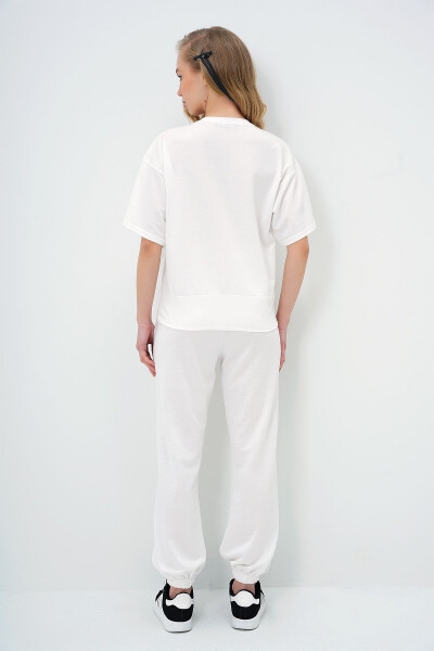 Kadın Ekru W Baskılı Eşofman Takımı ALC-X5889-EKRU - 7
