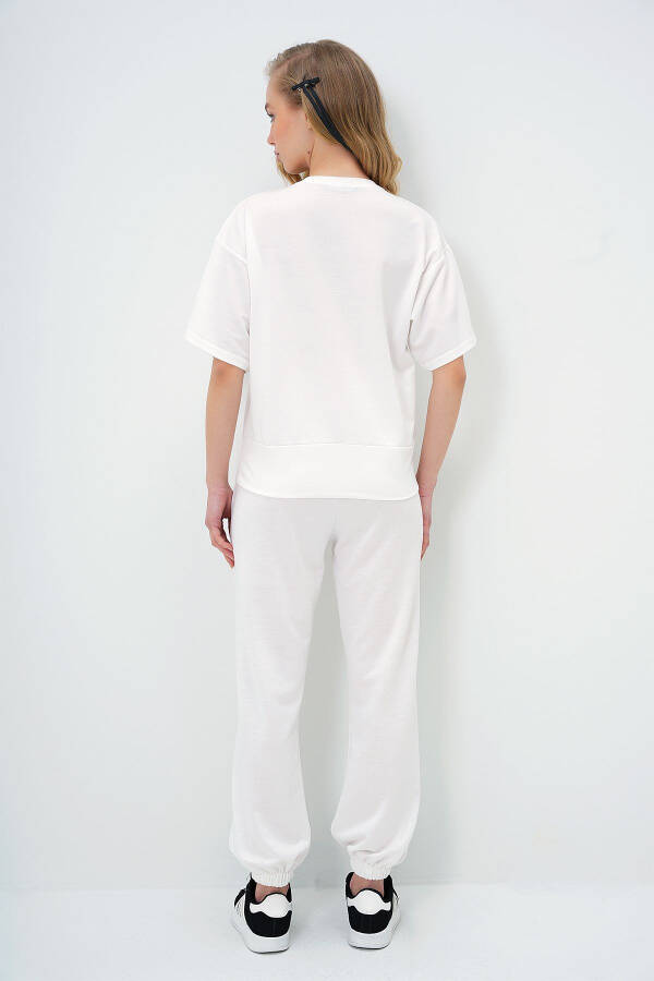 Kadın Ekru W Baskılı Eşofman Takımı ALC-X5889-EKRU - 7