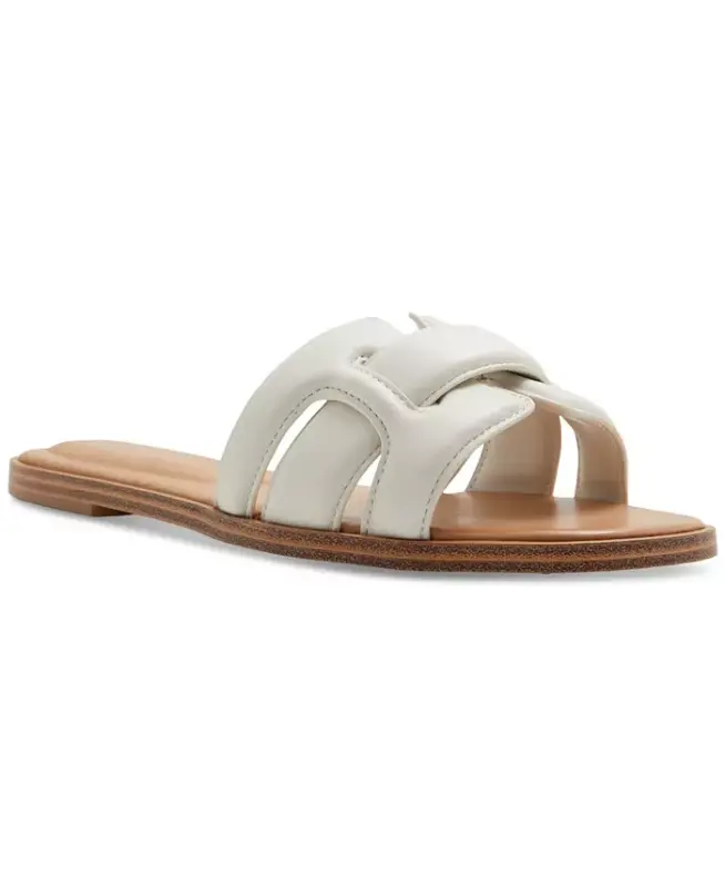 Women's Elenaa Studded Flat Slide Sandals-White Bone - ALDO