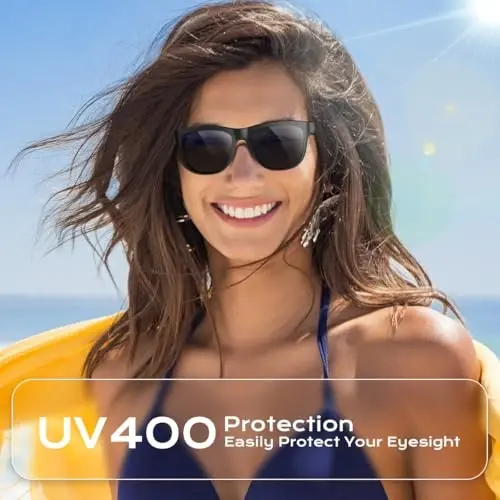 Bluetooth Glasses for Women & Men, Smart Audio Sunglasses for Men with Built-in Speakers, UV400 Protection, Wireless Music & Calls, Lightweight Frame, Touch Control Compatible with iOS/Android - 3