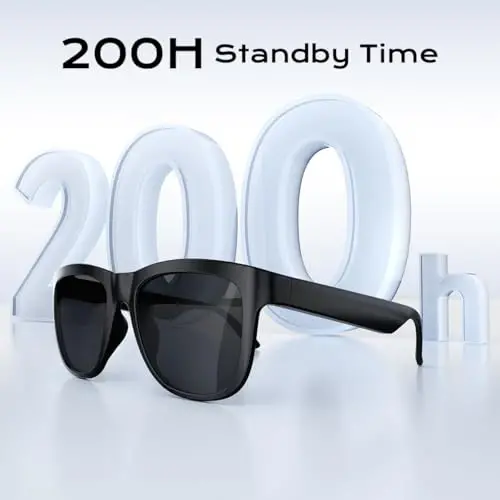 Bluetooth Glasses for Women & Men, Smart Audio Sunglasses for Men with Built-in Speakers, UV400 Protection, Wireless Music & Calls, Lightweight Frame, Touch Control Compatible with iOS/Android - 4