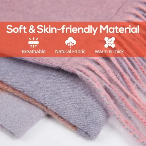 Heated Scarf for Women Men, USB Heating Scarf Long Shawl Warm Winter Electric Heated Neck Warmer Neck Heating Pad Scarves Cape,Pink Plaid-PINKPLAID - BUSATIA (1)