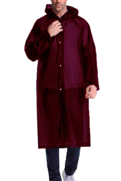 Kadın Erkek Yağmurluk Kapüşonlu Çıtçıtlı Eva Bordo Yağmurluk M21mrc881r07-Bordo - MARLUX