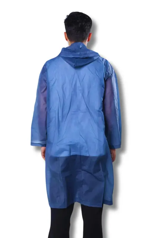 Kadın Erkek Yağmurluk Kapüşonlu Çıtçıtlı Eva Lacivert Yağmurluk BYMMRC881R04 - Lacivert - 4