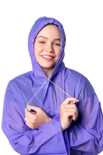 Kadın Erkek Yağmurluk Kapüşonlu Çıtçıtlı Eva Mor Yağmurluk BYMMRC881R09 - Mor - BY MARINE (1)