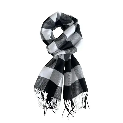 Women's Scarf Classic Tassel Plaid Super Soft Classic CasModazoneere Feel Fall Winter Scarves Tartan Warm Chunky Wrap Shawl - 1