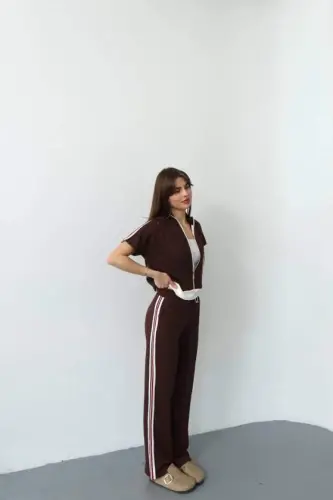 Kadın Fermuarlı Taş Ve şerit Detaylı Ikili Takım - 4