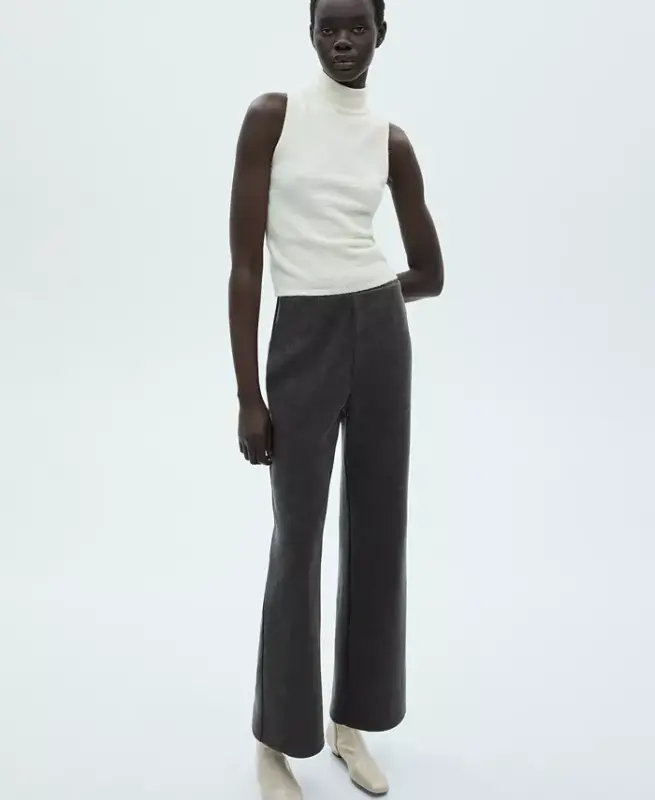 Women's Corduroy Straight Pants - Dark Heather Gray - 4