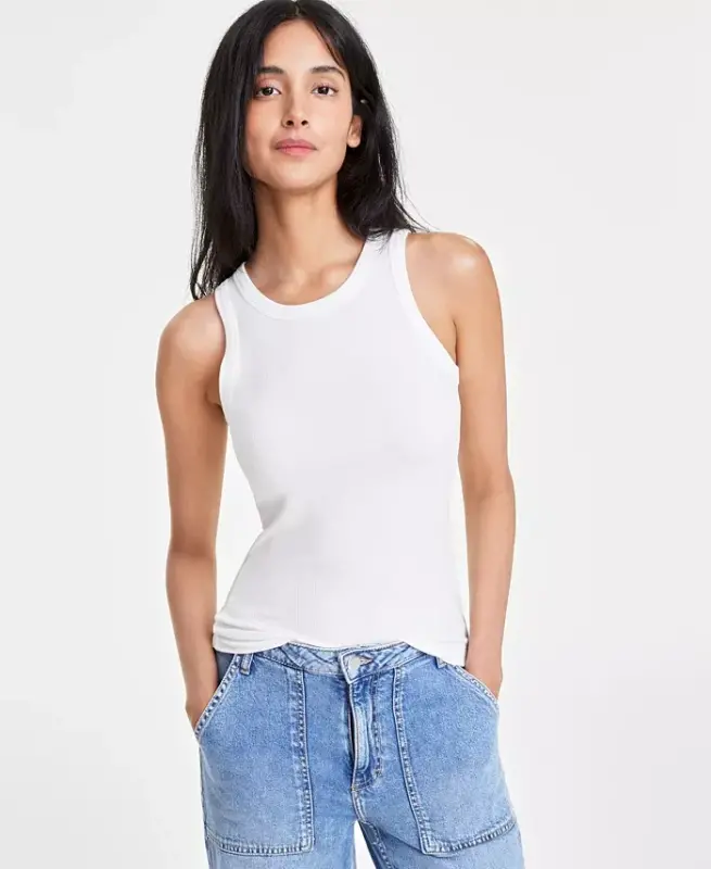 Women's Ribbed High-Neck Tank Top, XXS-4X, Created for Modazone - ON 34TH