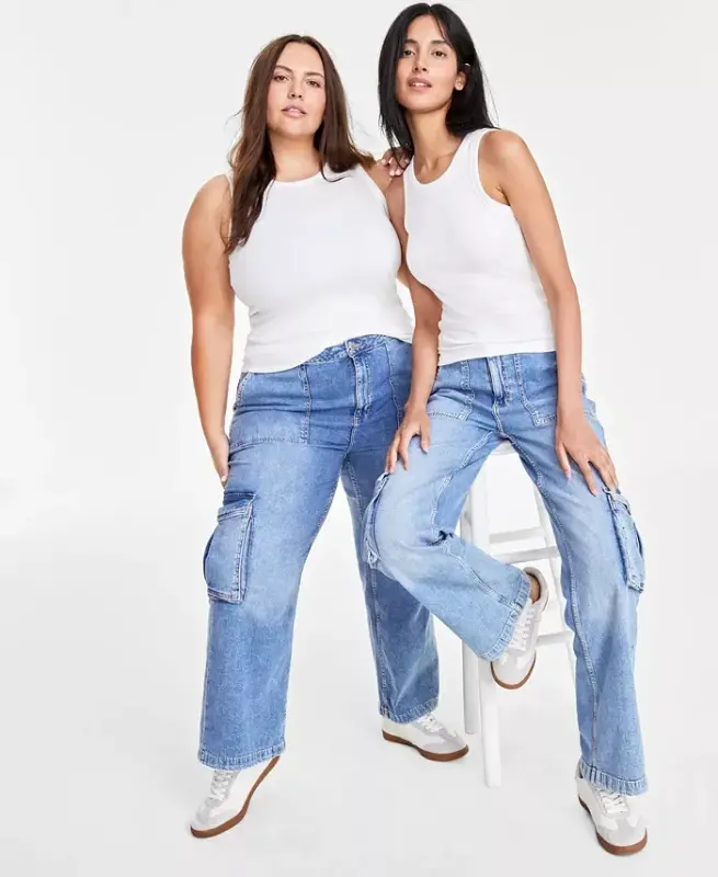 Women's Ribbed High-Neck Tank Top, Created for Modazone - Washed White - 7