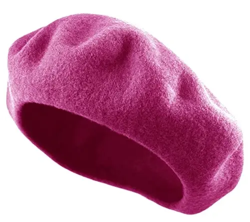 Women's French Beret Hat Solid Color Plain Wool Classic Traditional Artist Cap - 3