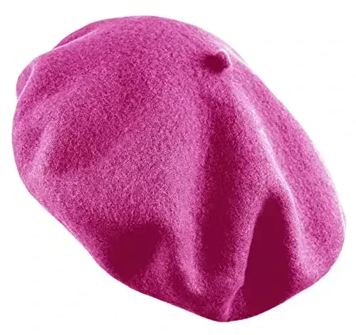 Women's French Beret Hat Solid Color Plain Wool Classic Traditional Artist Cap - WOMEN'S (1)