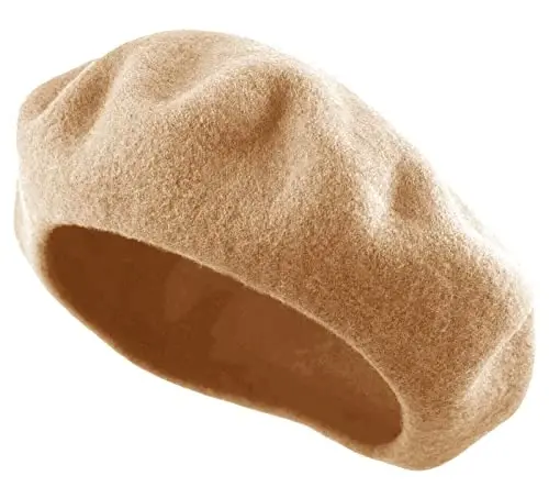 Women's French Beret Hat Solid Color Plain Wool Classic Traditional Artist Cap - 2