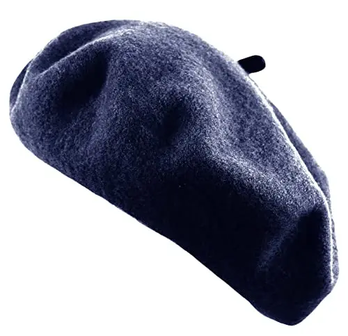 Women's French Beret Hat Solid Color Plain Wool Classic Traditional Artist Cap - 1