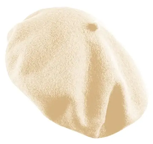 Women's French Beret Hat Solid Color Plain Wool Classic Traditional Artist Cap - WOMEN'S (1)