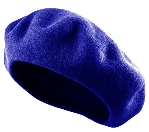 Women's French Beret Hat Solid Color Plain Wool Classic Traditional Artist Cap - 3