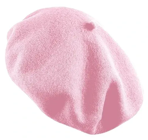 Women's French Beret Hat Solid Color Plain Wool Classic Traditional Artist Cap - 3