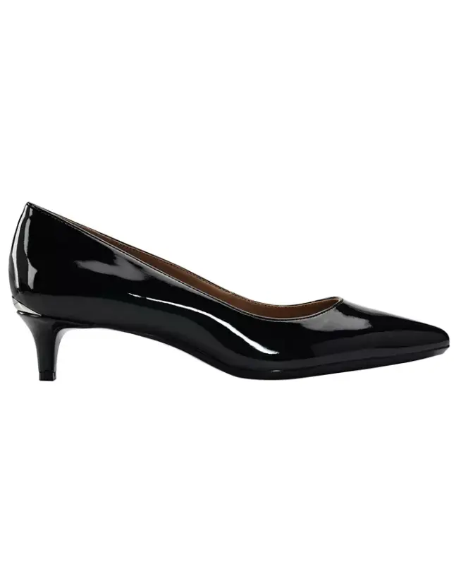 Women's Gabrianna Pointed Toe Kitten Heel Pumps - Black - 2
