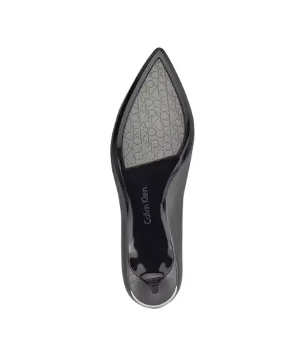 Women's Gabrianna Pointed Toe Kitten Heel Pumps - Steel Leather - 5