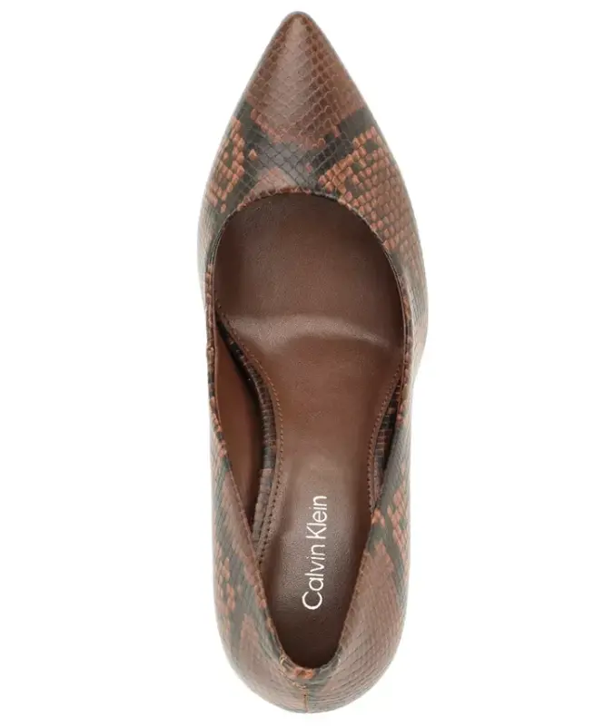 Women's Gayle Classic Pointed Toe Stiletto Pumps - Brown Snake - 4